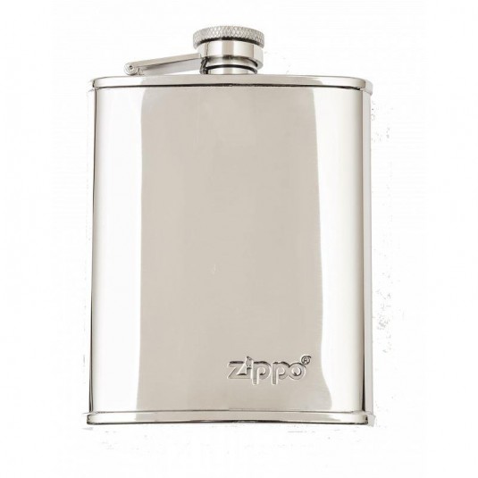 Zippo Leather Wrapped Hip Flask In Stainless Steel