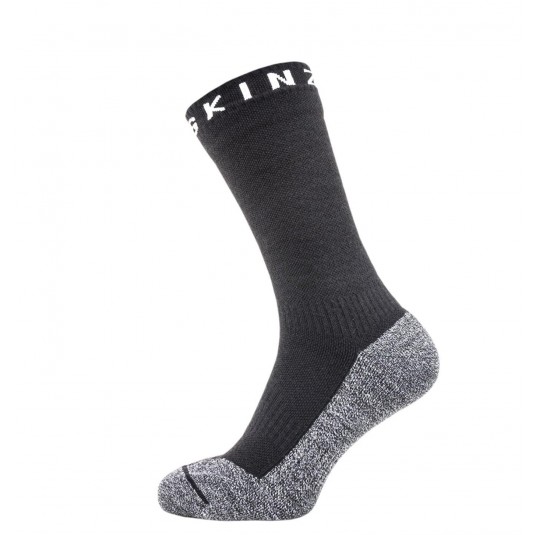 SealSkinz Soft Touch Mid Length Waterproof Socks Black/Grey/White