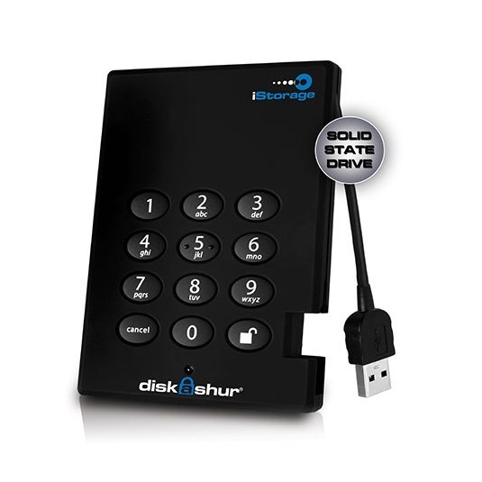 iStorage diskAsur SSD Secure Encrypted Portable USB 3.0 Solid State Hard Drive
