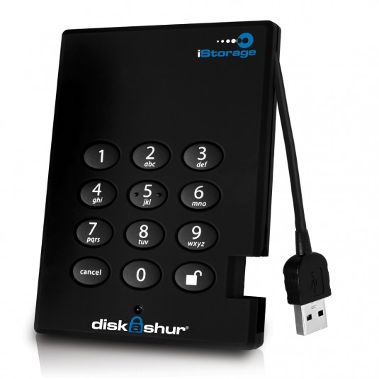 iStorage diskAshur Secure Encrypted Portable USB 3.0 Hard Drive